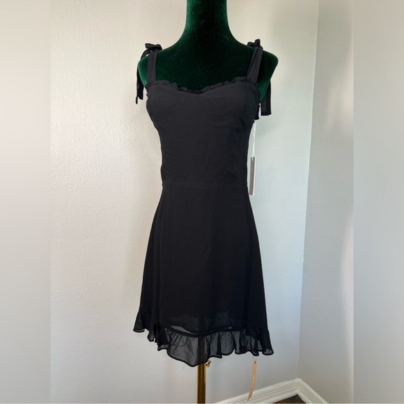 Reformation Black Ruched Sweetheart Mini Dress - Picture 6 of 9